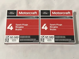 Ford SP-589 Motorcraft Platinum Spark Plugs 8 CYFS-12Y-T6 Genuine OEM New Set - Picture 1 of 2