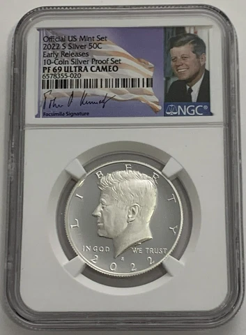 2022 S NGC PF69 ULTRA CAMEO PROOF SILVER KENNEDY HALF DOLLAR EARLY RELEASE 50C Cover