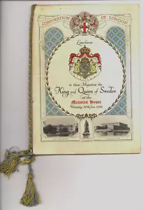 1954, rey y reina suecos, visita real, 30 de junio, programa de menú de recuerdos Tuck - Imagen 1 de 5