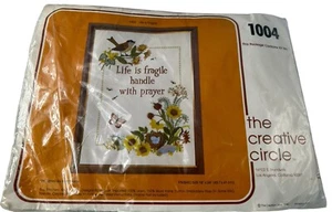 Creative Circle Crewel Kit Life Is Mango Frágil con Oración #1004 Nuevo de Colección - Imagen 1 de 17