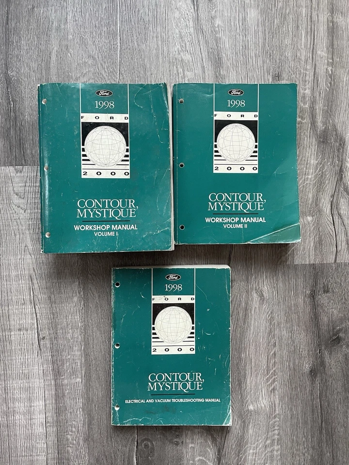 1998 年福特 Contour Mystique 车间维修手册套装带 EVTM 3 件装 — 第 1/1 张图片