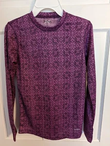 Xtek Magenta & Black Snowflake Compression Activewear Top Polyester Girls sz S - Picture 1 of 4