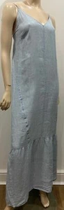 Maxi Vestido Largo J BRAND Azul Pálido 100% Lino Cuello en V Sin mangas XS - Imagen 1 de 6