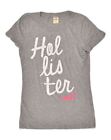 Hollister Womens Graphic T-Shirt Top Uk 12 Medium Grey Cotton Zo10