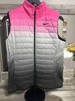 Chaleco de Golf Nike Ombre Rosa, Negro y Gris Reversible Talla M Foto 1 de 4