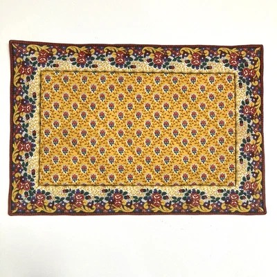Pierre Deux Yellow French Country Quilted Placemat 12"x18" - Image 1 of 4