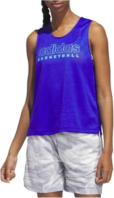 Adidas Womens Select Mesh Tank Top Blue Basketball Large New Nwt - Image 1 of 3