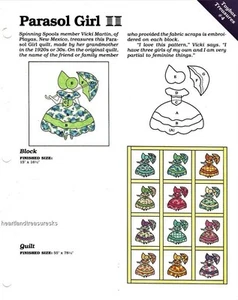 Parasol Girl  Spinning Spools Quilt Pattern w/ Flexible Templates - Picture 1 of 1