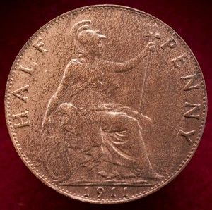 Great Britain Halfpenny 1911 - King George V (M3006) - Picture 1 of 2