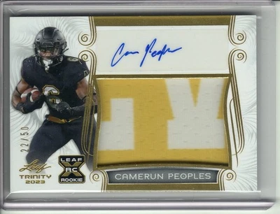 2023 LEAF TRINITY CAMERUN PEOPLES ROOKIE/RC AUTO/LETTER-PATCH RELIC #22/50 - Image 1 of 2