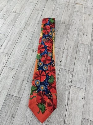 Corbata de seda floral vibrante vintage años 90 Rush Limbaugh No Boundaries hecha en EE. UU. Foto 1 de 4