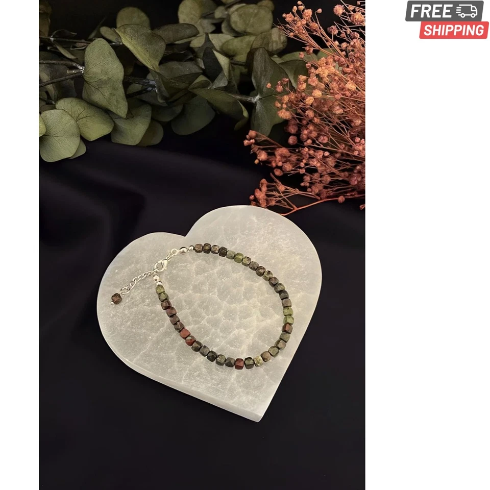 Exquisita Pulsera Unisex de Piedras Preciosas de Sangre - Ajustable 18cm con Extensión Foto 1 de 2