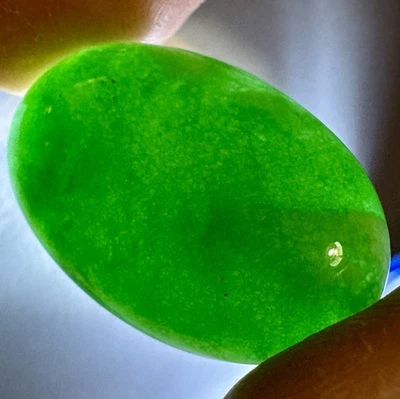 GIGANTE STOCK ANTIGUO 35ct BIRMANO IMPERIAL ESMERALDA VERDE JADEÍTA A 30x20mm OVAL Foto 1 de 4