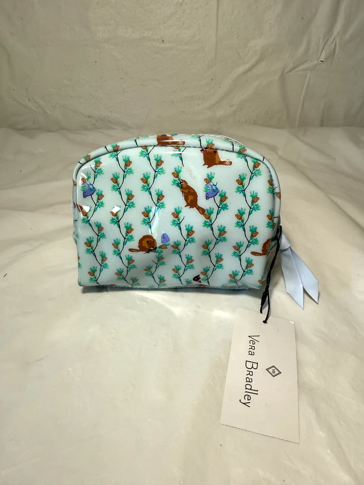 Vera Bradley Mini Dome Cosmetic Bag Merry Mischief Forest Animals Cute