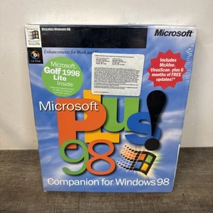 New Sealed Microsoft Windows Plus! 98 Companion install CD w/product key Big Box - Picture 1 of 9