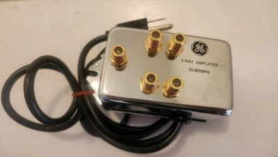GE 4-Way Distribution Amplifier TV Audio Video AV Cable Coax 50-900MHz - Image 1 of 2