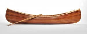 20.25" X 70.5" X 15" Wooden Canoe With Ribs Matte Finish - Picture 1 of 8