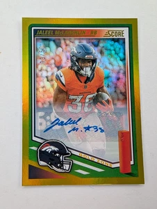 2025 Score Jaleel McLaughlin Denver broncos Gold Zone Foil Auto /50 - Picture 1 of 1
