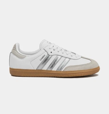 Adidas Samba OG White Silver Metallic Grey Womens & Mens BRAND NEW - Image 1 of 4