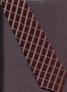 New Classic Jos A Bank 100% Silk Tie Necktie Burgundy With Stripes 3''x 56'' - Picture 1 of 2