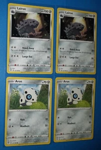 2x Lairon 122/189 & 2x Aron 121/189 Pokemon card SWSH Darkness Ablaze NM - Picture 1 of 1