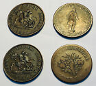 4 - Canada Half Penny Tokens Coin 1837, 1850, 1852,