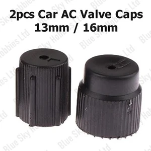 2x Car AC Valve Caps 16mm High / 13mm Low Refrigerant Port Dust Covers -UK Stock - Picture 1 of 20