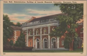 1940er Duke Hall Lincoln Memorial University Harrogate Tennessee Leinen F165 - Bild 1 von 2