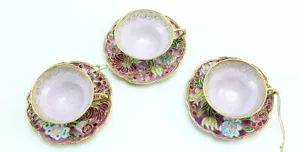Viktorianische Emaillierung erinnert an Faberge Design Weihnachtsschmuck roter Tee - Bild 1 von 2