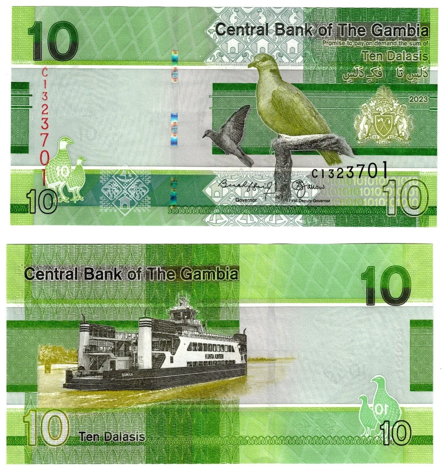 2023 Gambia  Banknote P38 10 Dalasis UNC new date / sign - Image 1 of 1