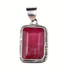 Sterling Silver Pendant Necklace Natural Ruby Jewelry Ps-1100