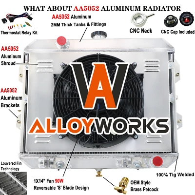 4 Row Aluminum Radiator Shroud Fan For 1981-83 Nissan Datsun 280ZX L6 2.8L Foto 1 de 4