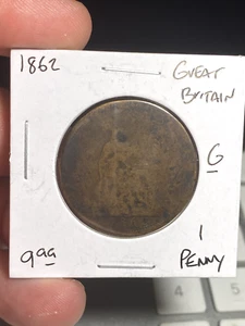 1862 Great Britain 1 Penny - Picture 1 of 2