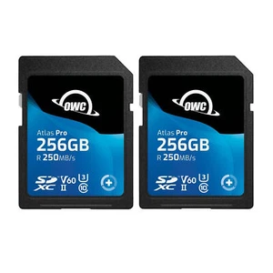 OWC 256GB Atlas Pro UHS-II SDXC Memory Card 2-Pack - Picture 1 of 5