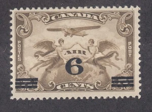 Canada Sc C3 MLH. 1932 6c black surcharge on 5c Air Post, fresh, bright, F-VF - Picture 1 of 1