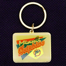 Vintage Miami Dolphins 1994 Metal Key Ring Old Logo Retro Throwback NFL NOS NEW