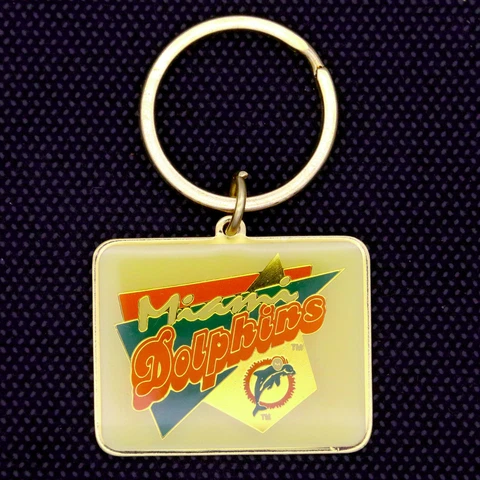 Vintage Miami Dolphins 1994 Metal Key Ring Old Logo Retro Throwback NFL NOS NEW Cover