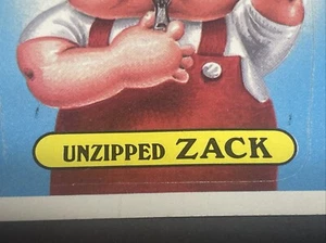1986 Garbage Pail Kids 4th Series - 132b Unzipped Zach - Double Eyelash Error - Picture 1 of 3