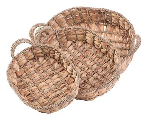 New Wickerwise Seagrass Fruit Bread Basket Tray with Handles - Picture 1 of 20
