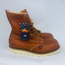 THOROGOOD MENS SLIP-RESISTANT TABACCO OIL-TANNED MOC TOE WORK BOOTS SIZE 13D