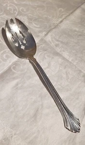French Regency Sterling 1986 By Wallace Pierced 8 1/2" Serving Spoon Preowned - Picture 1 of 3