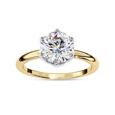 1.6 Ctw Lab Grown Diamond 6 prong Solitaire Engagement Wedding Ring 18K Gold - Image 1 of 4