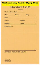 1944 WW2 ROYAL CANADIAN NAVY VOLUNTEER RESERVE RCN RCNVR LEAVE PASS REQUEST FORM