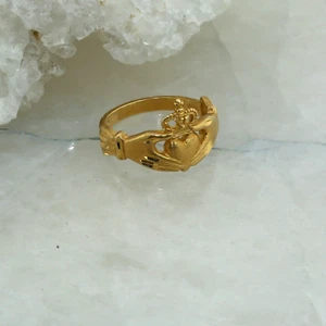 14K Gelbgold Claddagh Ring, Größe 5,75 * - Bild 1 von 8