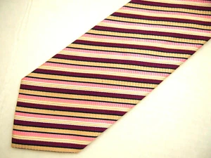 JZ Richards Mens Necktie Tie Pink Purple Beige Striped Textured 60" - Picture 1 of 4