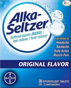 Alka-Seltzer Febbre Riduttore Originale Effervescente 36 Compresse Da - Foto 1 di 1