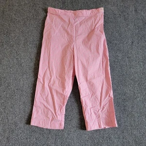 British Khaki Pants Size 8 Vintage Pink Gingham Capris Straight Leg Pedal Pusher - Picture 1 of 9