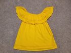 NEW Gap Kids Girls Yellow Off the Shoulder Top With Ruffle Summer XL 12