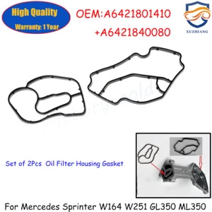 1 Set Oil Filter Housing Gasket for Mercedes Sprinter W164 W251 GL350 ML350 - Picture 1 of 4