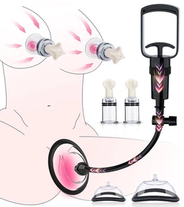 Bomba de coño con 2 ventosas de pezón de clítoris conjunto, bomba de clítoris bombas vaginales sexo... - Imagen 1 de 7